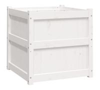 vidaXL Jardinera Madera Maciza de Pino Blanco 60x60x60 cm