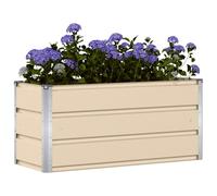 vidaXL Jardinera Marfil Acero 100x40x45 cm, moderna, duradera y ecológica