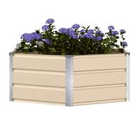 vidaXL Jardinera Marfil 129 x 129 x 45 cm Acero, Diseño de jardín y terraza, Elementos hexagonales, características Modernas, Materiales duraderos, para Espacios Exteriores, disfrútalo