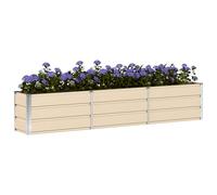 vidaXL Jardinera Marfil 240 x 40 x 45 cm Acero, Decoración para jardín y terraza, Maceta Moderna, Soporte de Acero Resistente, Ideal para Interior y Exterior