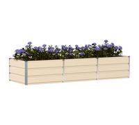 vidaXL Jardinera Marfil 240 x 80 x 45 cm Acero, Diseño de Jardín y Terraza, Moderno, Durable, Soluciones Ecológicas, Mejora tu Vida al Aire Libre con Espacios Funcionales, Ideas Creativas