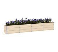 vidaXL Jardinera Marfil 320 x 40 x 45 cm Acero, Decoración para jardín y terraza, Maceta Moderna, Soporte de Acero Resistente, Ideal para Interior y Exterior