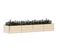 vidaXL Jardinera Marfil 320 x 80 x 45 cm Acero, Diseño de Jardín y Terraza, Moderno, Durable, Soluciones Ecológicas, Mejora tu Vida al Aire Libre con Espacios Funcionales, Ideas Creativas