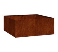 vidaXL Jardinera oxidada 100x100x40 cm Acero corten, macetero, Soporte para Plantas, lecho Elevado, Soporte para jardineras, Bandeja para Plantas