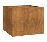 vidaXL Jardinera oxidada 100x100x80 cm Acero corten, macetero, Soporte para Plantas, lecho Elevado, Soporte para jardineras, Bandeja para Plantas