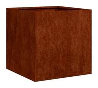 vidaXL Jardinera oxidada 40x40x40 cm Acero corten, macetero, Soporte para Plantas, lecho Elevado, Soporte para jardineras, Bandeja para Plantas