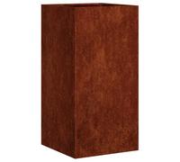 vidaXL Jardinera oxidada 40x40x80 cm Acero corten, macetero, Soporte para Plantas, lecho Elevado, Soporte para jardineras, Bandeja para Plantas