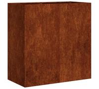 vidaXL Jardinera oxidada 80x40x80 cm Acero corten, macetero, Soporte para Plantas, lecho Elevado, Soporte para jardineras, Bandeja para Plantas