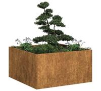 vidaXL Jardinera oxidada 80x80x40 cm Acero corten, macetero, Soporte para Plantas, lecho Elevado, Soporte para jardineras, Bandeja para Plantas