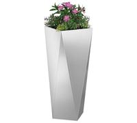 vidaXL Jardinera Plateado 30 x 30 x 75 cm Acero Galvanizado, Jardin y Terraza, Caja de Acero Resistente, Contenedor Rectangular para Plantas, Decoración Exterior