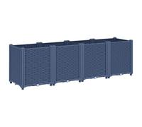 vidaXL Jardinera, Maceta para Plantas Hierbas Flores, Jardinera Modular, Macetero para Jardín Terraza Patio Balcón, PP Azul Gris 160x40x53 cm