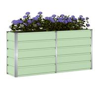 vidaXL Jardinera Verde 160 x 40 x 75 cm Acero, Decoración para jardín y terraza, Maceta Moderna, Soporte de Acero Resistente, Ideal para Interior y Exterior