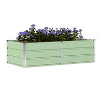 vidaXL Jardinera Verde 160 x 80 x 45 cm Acero, Maceta Moderna y Resistente para jardín y terraza, Ideal para Interior, Exterior, decoración y Plantas