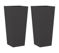 vidaXL Jardineras 2 uds Acero Negro 35x35x75 cm, Jardinera, Jardinera de Patio, Jardinera, Jardinera al Aire Libre, Jardinera, Jardinera de jardín