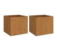 vidaXL Jardineras 2 Unidades Acero corten 32x30x29 cm, Maceta, arriate Elevado, Soporte para macetas, macetero, bancal Elevado, Soporte para Plantas