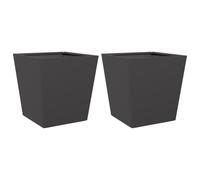 vidaXL Jardineras 2 Unidades Acero Negro 40x40x40 cm