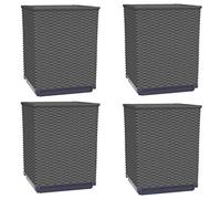 vidaXL Jardineras 4 uds Polipropileno Negro 30x30x37 cm