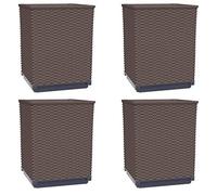 vidaXL Jardineras 4 Unidades Polipropileno marrón 30x30x37 cm, Maceta, arriate Elevado, Soporte para macetas, macetero, bancal Elevado