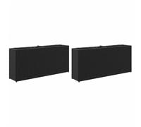 vidaXL Jardineras con 2 maceteros 2 uds ratán PE Negro 90x20x40 cm