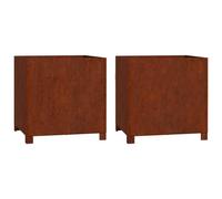 vidaXL Jardineras con Patas 2 uds Acero corten Oxidado 49x47x50 cm, Maceta, arriate Elevado, Soporte para macetas, macetero, bancal Elevado