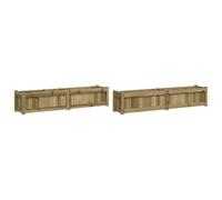 vidaXL Jardineras de Exterior 2 uds, Maceteros Rectangulares, Macetas de Hierbas Flores, Jardineras para Balcón Terraza, Madera Impregnada de Pino