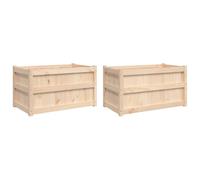vidaXL Jardineras de Exterior 2 Unidades Madera Maciza de Pino
