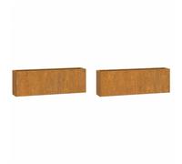 vidaXL Jardineras de Pared 2 uds Acero corten Oxidado 53x10x17 cm, Jardinera de Pared para Exteriores, Jardinera montada en la Pared, Maceta de Pared