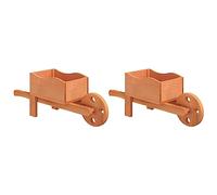 vidaXL Jardineras Forma de Carretilla 2 uds Madera Abeto 47x15x19 cm