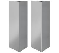 vidaXL Jardineras Triangulares 2 uds Acero galvanizado 30x26x75 cm, macetero, Jardinera de Exterior, Jardinera de jardín, maceteros