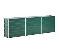 vidaXL Jardinière Acero galvanizado, 240 x 40 x 77 cm, Verde