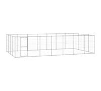 Vidaxl jaula con malla alrededor plateado para mascotas