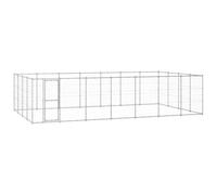 Vidaxl jaula con malla alrededor plateado para mascotas