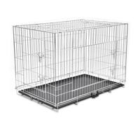 vidaXL Jaula de acero galvanizado negro para perros