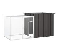 vidaXL Jaula de Gallinas Gallinero Pequeños Aves Acero Galvanizado Antracita