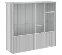 vidaXL Jaula de Pájaros, Pajarera con Pestillo, Casa para Loros Pinzones Palomas Periquitos, Jaula de Exterior, Acero Galvanizado Gris