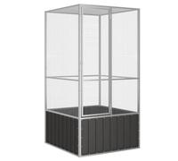 vidaXL Jaula de Pájaros Aves Pajareras Casita Acero Galvanizado Antracita