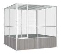 vidaXL Jaula de Pájaros Aves Pajareras Palomas Casita Acero Galvanizado Gris
