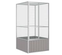 vidaXL Jaula de Pájaros Aves Pajareras Palomas Casita Acero Galvanizado Gris