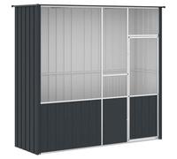 vidaXL Jaula de Pájaros, Pajarera con Pestillo, Casa para Loros Pinzones Palomas Periquitos, Jaula de Exterior, Acero Galvanizado Gris Antracita