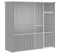 vidaXL Jaula de Pájaros, Pajarera con Pestillo, Casa para Loros Pinzones Palomas Periquitos, Jaula de Exterior, Acero Galvanizado Gris