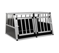 vidaXL Jaula Perros Metálica 2 Puertas Transportín Aluminio Animales Mascotas