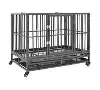 Vidaxl jaula de perro resistente con ruedas acero 92x62x76 cm