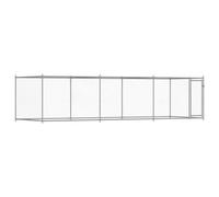 vidaXL Jaula de perros con puerta acero galvanizado gris 6x2x1,5 m