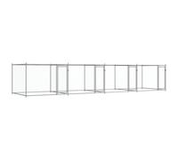 vidaXL Jaula de perros con puertas acero galvanizado gris 10x2x1,5 m