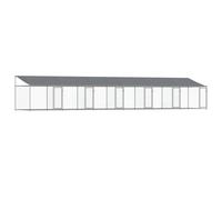 vidaXL Jaula de perros techo y puertas acero galvanizado gris 8x2x2 m