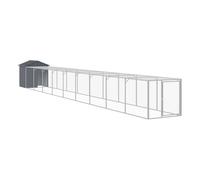 Vidaxl jaula gallinas con corral acero galvanizado gris 117x1017x123cm