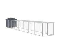 Vidaxl jaula gallinas con corral acero galvanizado gris 117x813x123 cm