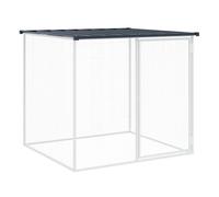 vidaXL Jaula de Gallinas, Gallinero con Toldo, Recinto para Animales Pequeños, Caseta para Jardín, Acero Galvanizado Antracita 103x98x90 cm