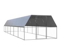 vidaXL Jaula Gallinero de Exterior, Corral de Pollos Gallinas con Techo, Jaula para Animales Pequeños, Gallinero al Aire Libre, Acero Galvanizado