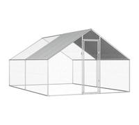 vidaXL Jaula Gallinero de Exterior de Acero Galvanizado 2.75x4x1.92m Aves Corral Habitáculos Animales Pequeños Sistema Cierre con Cerradura Paredes Malla